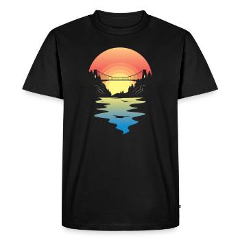 Pont suspendu de Clifton - Bristol Bridge Avon - T-shirt Premium bio Homme - noir - Devant - Nico (187cm)