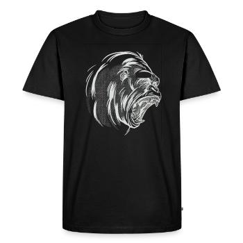 Cri de tête de gorille - T-shirt Premium bio Homme - noir - Devant - Nico (187cm)