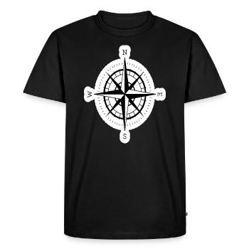 Boussole avec rose de boussole pour la navigation - T-shirt Premium bio Homme - noir - Devant - Nico (187cm)