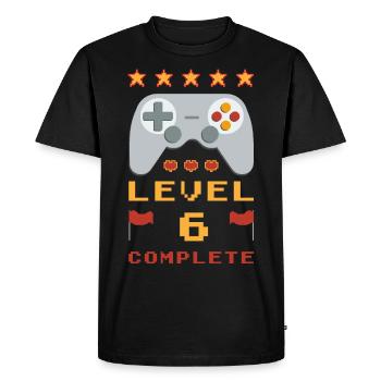 6th Birthday Level 6 Complete - Men's Premium Organic T-Shirt - black - Front - Nico (187cm)