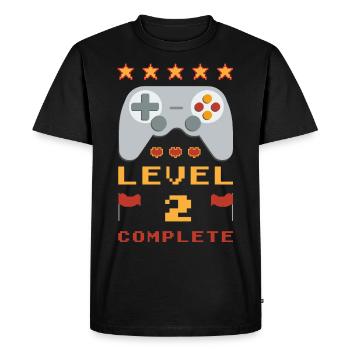 2nd Birthday Level 2 Complete - Men's Premium Organic T-Shirt - black - Front - Nico (187cm)