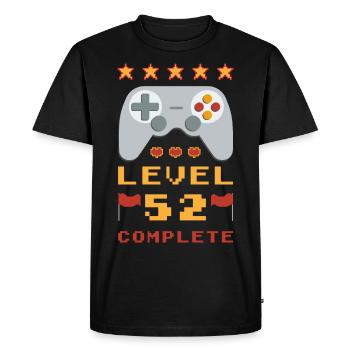52nd Birthday Level 52 Complete - Men's Premium Organic T-Shirt - black - Front - Nico (187cm)