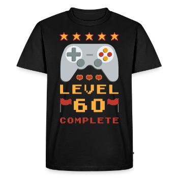 60e anniversaire Niveau 60 Terminé - T-shirt Premium bio Homme - noir - Devant - Nico (187cm)