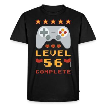 56th Birthday Level 56 Complete - Men's Premium Organic T-Shirt - black - Front - Nico (187cm)