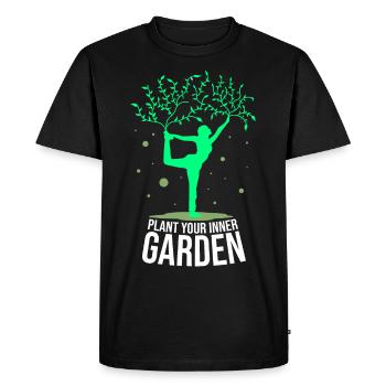 Yoga, Asana, Tree, Garden, Spiritual, Mindfulness - Men's Premium Organic T-Shirt - black - Front - Nico (187cm)