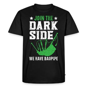 Join The Dark Side We have bagpipes Bagpipes - Men's Premium Organic T-Shirt - black - Front - Nico (187cm)