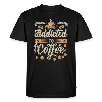 Coffee Addict : une touche de caféine - T-shirt Premium bio Homme - noir - Devant - Nico (187cm)
