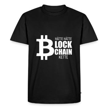 Blockchain - Männer Premium Bio T-Shirt - Schwarz - Vorne - Nico (187cm)