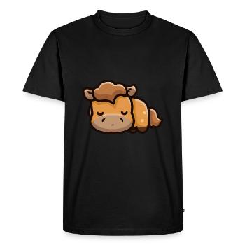 Joli cheval dort - T-shirt Premium bio Homme - noir - Devant - Nico (187cm)