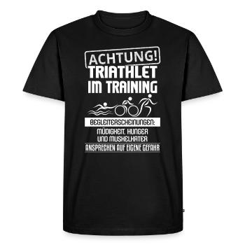 Triathlon Triathlet - Männer Premium Bio T-Shirt - Schwarz - Vorne - Nico (187cm)
