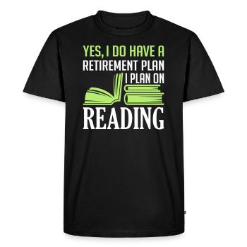 Plan on Reading - Men's Premium Organic T-Shirt - black - Front - Nico (187cm)