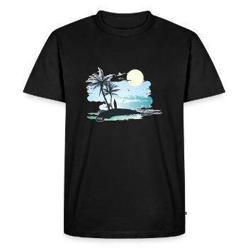Vie de plage - T-shirt Premium bio Homme - noir - Devant - Nico (187cm)
