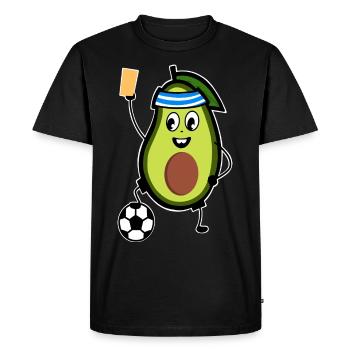 Avocado Football Referee Yellow Card - Men's Premium Organic T-Shirt - black - Front - Nico (187cm)