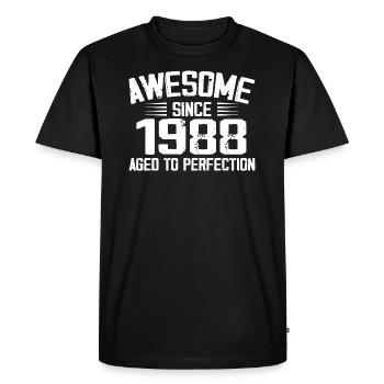 Vintage 1988 Cadeau 36e Anniversaire 1988 - T-shirt Premium bio Homme - noir - Devant - Nico (187cm)