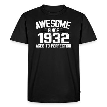 Vintage 1932 Cadeau 92e Anniversaire 1932 - T-shirt Premium bio Homme - noir - Devant - Nico (187cm)