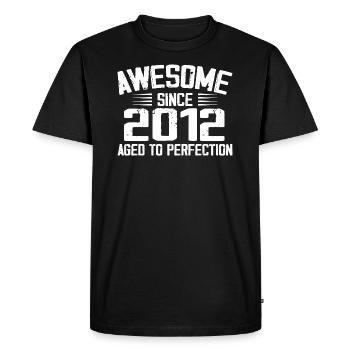 Vintage 2012 12th Anniversary Gift 2012 - Men's Premium Organic T-Shirt - black - Front - Nico (187cm)