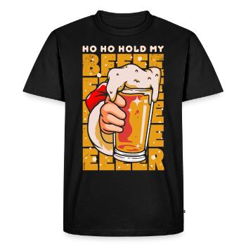 Noël hoho tiens ma bière - T-shirt Premium bio Homme - noir - Devant - Nico (187cm)