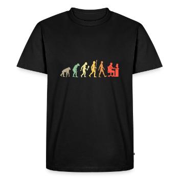 Vintage Computer Graphiste Evolution Idée cadeau - T-shirt Premium bio Homme - noir - Devant - Nico (187cm)