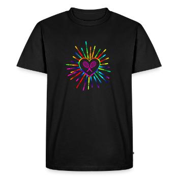 Coloré squash/raquette de coeur de tennis cadeau (0159) - T-shirt Premium bio Homme - noir - Devant - Nico (187cm)