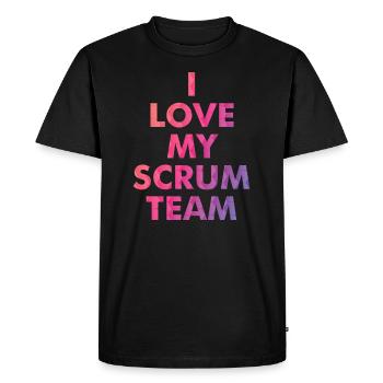 J'aime mon équipe de mêlée - T-shirt Premium bio Homme - noir - Devant - Nico (187cm)
