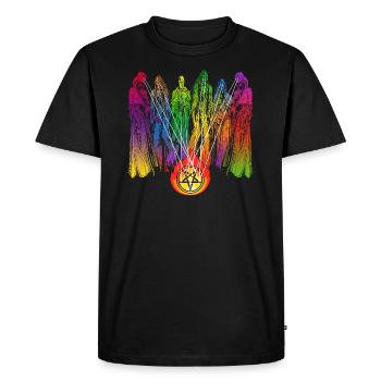 Pride Skeleton Rainbow Graphic - Men's Premium Organic T-Shirt - black - Front - Nico (187cm)