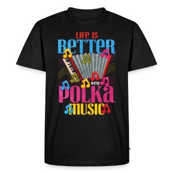 Accordéon Polka musique cadeau - T-shirt Premium bio Homme - noir - Devant - Nico (187cm)