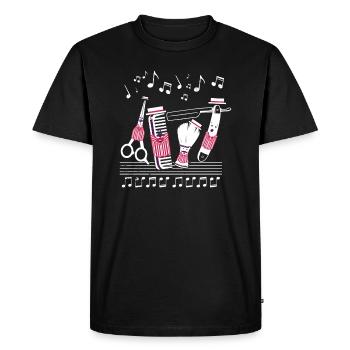 Barbier, harmonie, chant, idée cadeau - T-shirt Premium bio Homme - noir - Devant - Nico (187cm)