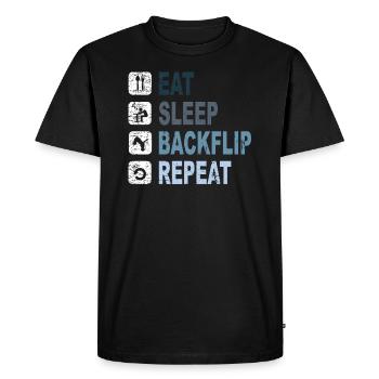 BackFlip, Parkour, Freerun, Sport, Cadeau - T-shirt Premium bio Homme - noir - Devant - Nico (187cm)