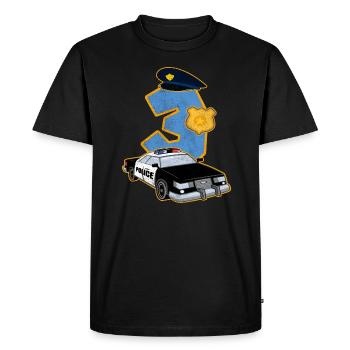 Enfant officier de police cadeau de 3 ans - T-shirt Premium bio Homme - noir - Devant - Nico (187cm)