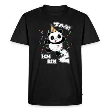 2ème cadeau d'anniversaire Panda Sweet Panda Party - T-shirt Premium bio Homme - noir - Devant - Nico (187cm)