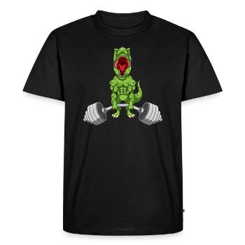 Fitness Bodybuilder Sport Dino T-Rex Cadeau - T-shirt Premium bio Homme - noir - Devant - Nico (187cm)