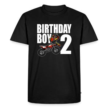 2e anniversaire motocross cadeau 2 ans - T-shirt Premium bio Homme - noir - Devant - Nico (187cm)