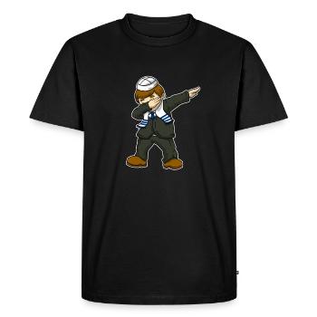 Jewish Bar Mitzvah Boy Dabbing Happy Hanukah - Men's Premium Organic T-Shirt - black - Front - Nico (187cm)