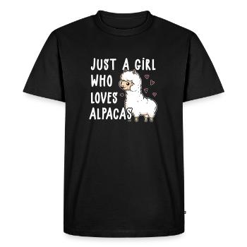 Just A Girl Who Loves Alpacas Cute Alpaca Costume - Men's Premium Organic T-Shirt - black - Front - Nico (187cm)