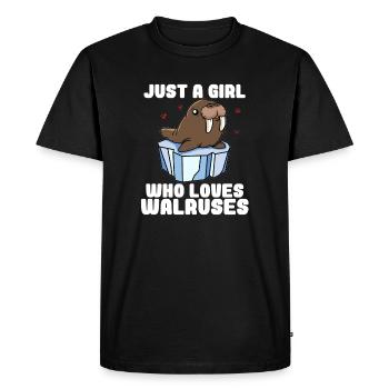 Just A Girl Who Loves Walruses Cute Walrus Costume - Men's Premium Organic T-Shirt - black - Front - Nico (187cm)