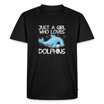 Just A Girl Who Loves Dolphins Fun Delfin costume - T-shirt Premium bio Homme - noir - Devant - Nico (187cm)