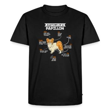 Anatomie du chien d’espagnol nain propriétaire de chien - T-shirt Premium bio Homme - noir - Devant - Nico (187cm)