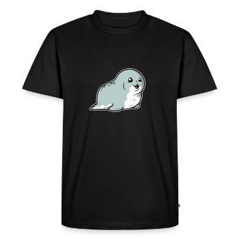 Phoque doux phoque cadeau phoque phoque - T-shirt Premium bio Homme - noir - Devant - Nico (187cm)