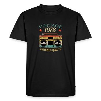 Vintage 1978 Radio Authentic Quality B-Day Gift - Men's Premium Organic T-Shirt - black - Front - Nico (187cm)