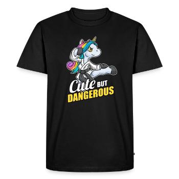 Cute But Dangerous Karaté Licorne Arts martiaux - T-shirt Premium bio Homme - noir - Devant - Nico (187cm)