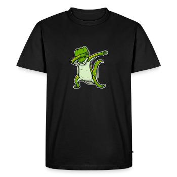 Cadeau de Dabbing Gecko Lézard - T-shirt Premium bio Homme - noir - Devant - Nico (187cm)