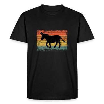 Vintage Donkey Mule Animal Gift - Men's Premium Organic T-Shirt - black - Front - Nico (187cm)