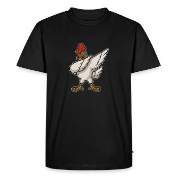 Drôle de coq cadeau de poulet de dabbing - T-shirt Premium bio Homme - noir - Devant - Nico (187cm)