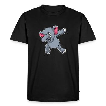 Cadeau d’éléphant de dabbing - T-shirt Premium bio Homme - noir - Devant - Nico (187cm)