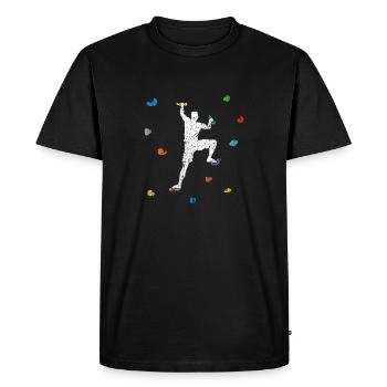 Boulder Mur Escaladeur idée cadeau - T-shirt Premium bio Homme - noir - Devant - Nico (187cm)