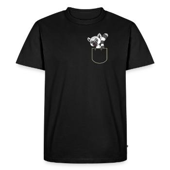 Lemur dans La poche poitrine T-shirt Primas - T-shirt Premium bio Homme - noir - Devant - Nico (187cm)