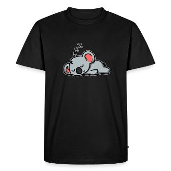 Cute Sleeping Koala Gift Idea - Men's Premium Organic T-Shirt - black - Front - Nico (187cm)