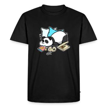 Panda Perfect Weekend Cute Gamer Gift Idea - Men's Premium Organic T-Shirt - black - Front - Nico (187cm)