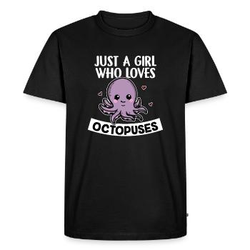 Just A Girl Who Loves Octopuses Cute Costume - Men's Premium Organic T-Shirt - black - Front - Nico (187cm)