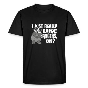 I Just Really Like Badgers Ok Dachs Idée cadeau - T-shirt Premium bio Homme - noir - Devant - Nico (187cm)